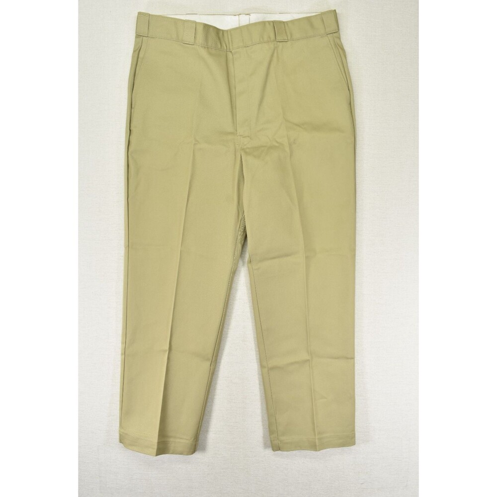 Vintage Dickies Flat Front Twill Work Pants Khaki USA Made NWT Men's 40x30